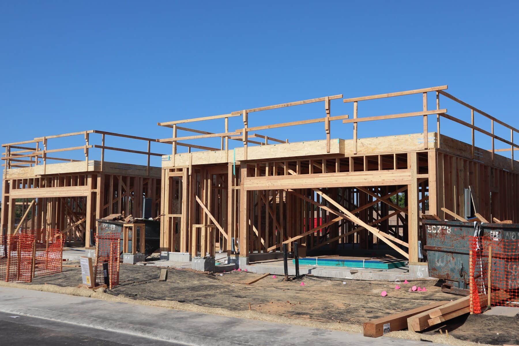 Residential framing at an Idaho new-home construction site.